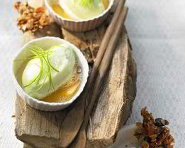 Десерт из фламбированных груш