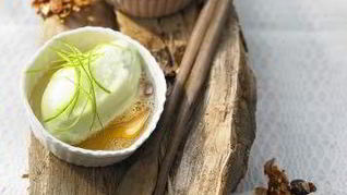 Десерт из фламбированных груш