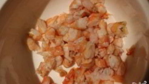 груша, запеченная с креветками и сыром