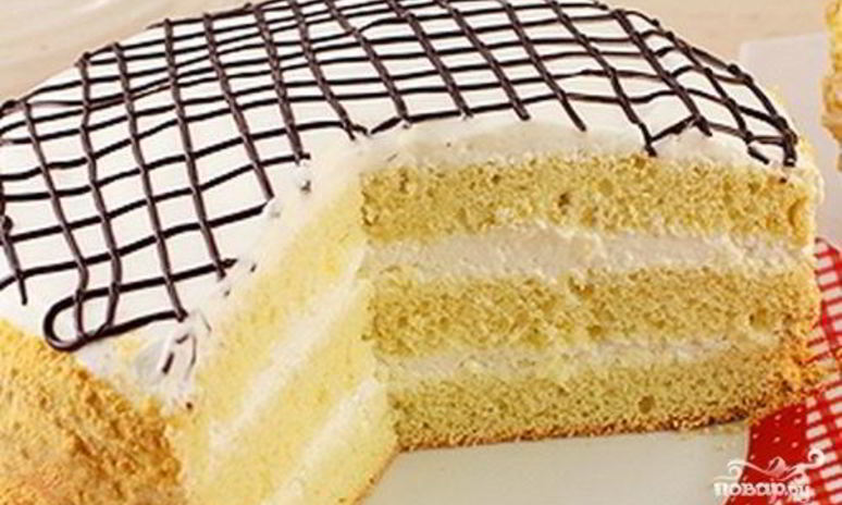 Рецепт бисквита со сметанным кремом