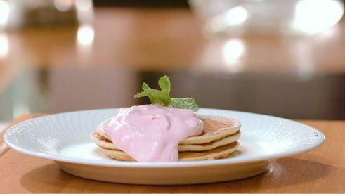 блинчики со сливочно-вишневым кремом