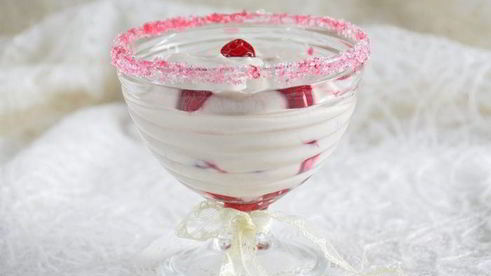 десерт вишня с банановым кремом