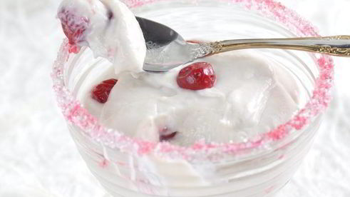 десерт вишня с банановым кремом