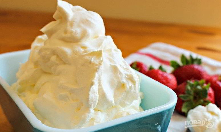 Рецепт крема из взбитых сливок