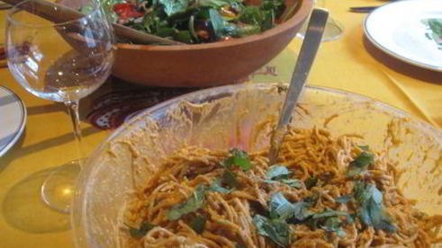 паста с кремовым ореховым соусом