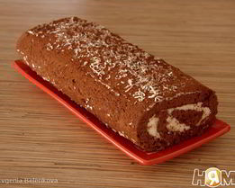 Рулет бисквитный с какао и сливочным кремом