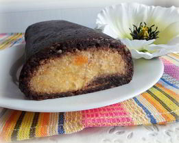 Шоколадный рулет с абрикосовым кремом