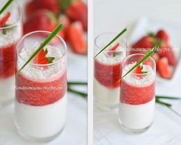 Тропические веррины с кокосовым кремом, йогуртом, апельсином и клубникой