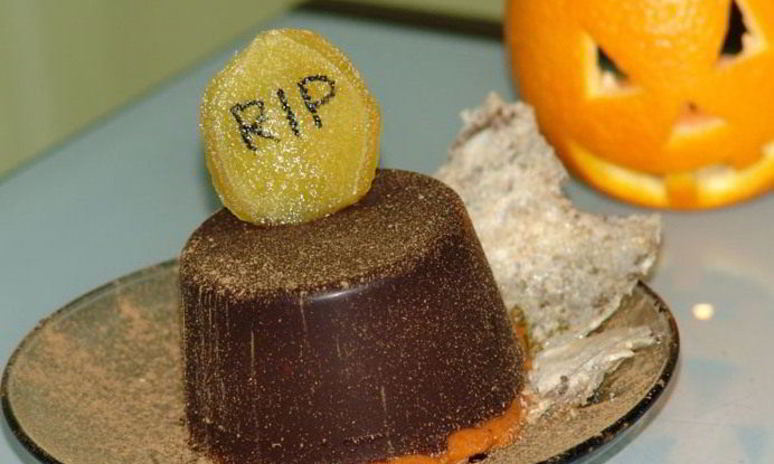 Рецепт тыквенного крема чиз с маршмеллоу в шоколаде на halloween