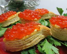 Яичный крем с красной икрой