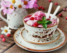 Клюквенное мороженое с апельсином