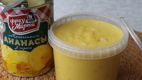 мороженое тропический рай с ананасами