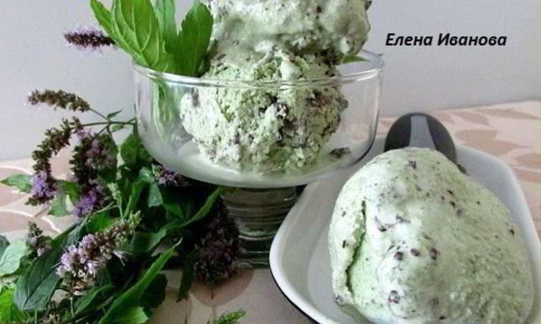 Рецепт мятного мороженого с кусочками шоколада