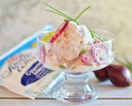 Селедочное мороженое с крабовой крошкой