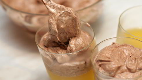 апельсиновое желе с шоколадным муссом