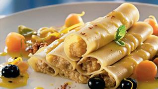 Каннеллони с фруктовым муссом