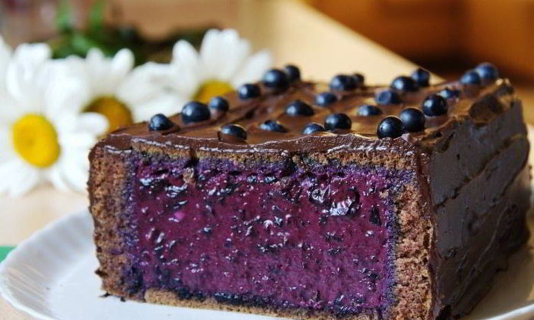 Рецепт торта-мусса с черникой