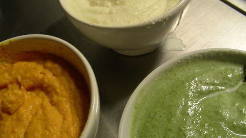 трехцветный овощной мусс