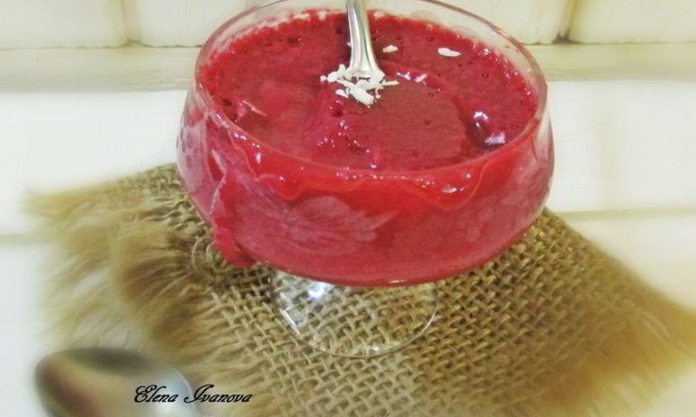 Рецепт вишнева-кокосового мусс на манке