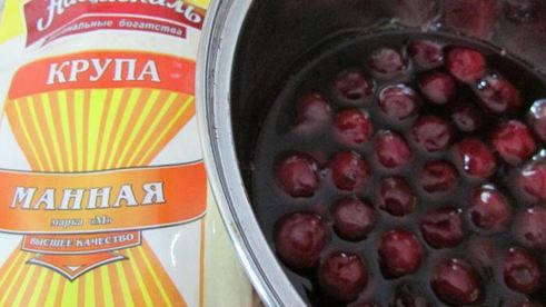 вишнево-кокосовый мусс на манке