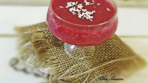 вишнево-кокосовый мусс на манке