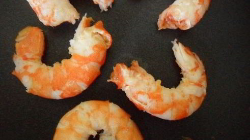 яблочный мусс с авокадо и креветками