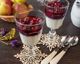 Панна котта с вишневым соусом