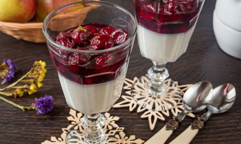 Рецепт панны котта с вишневым соусом