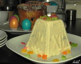 Пасха из заварного творога