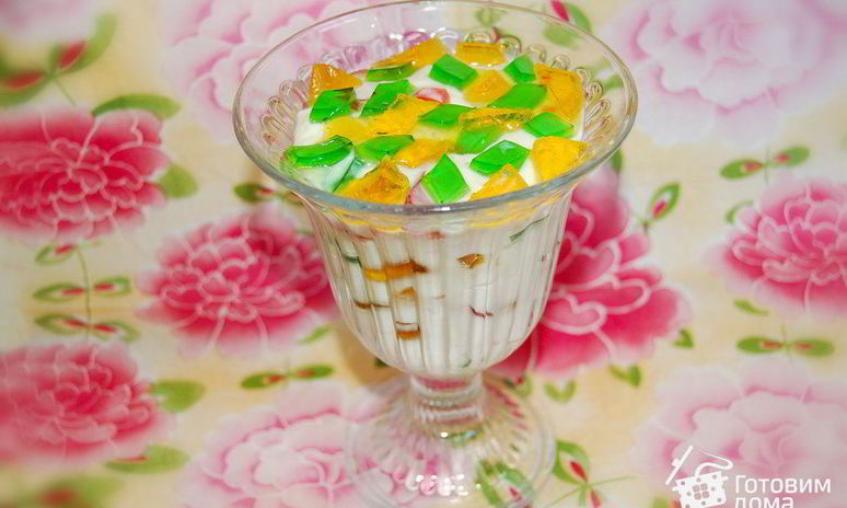 Рецепт сметанного десерта мозаика
