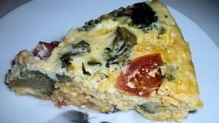 Кукурузное суфле с брокколи и помидорами