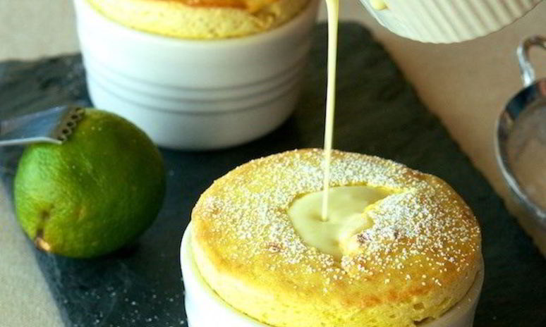Рецепт мангового суфле под кокосово-лаймовым заварным кремом