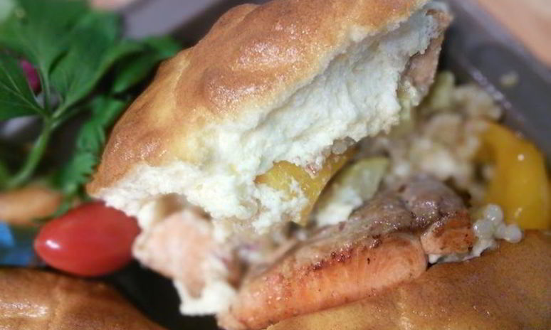 Рецепт рагу из лосося с перловкой под сырным суфле