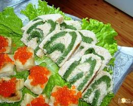 Рыбный рулет-суфле со шпинатом