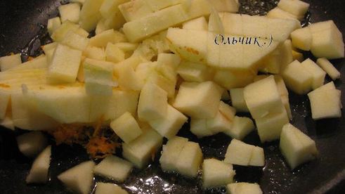 творожное суфле с карамелизированными яблоками