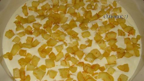 творожное суфле с карамелизированными яблоками