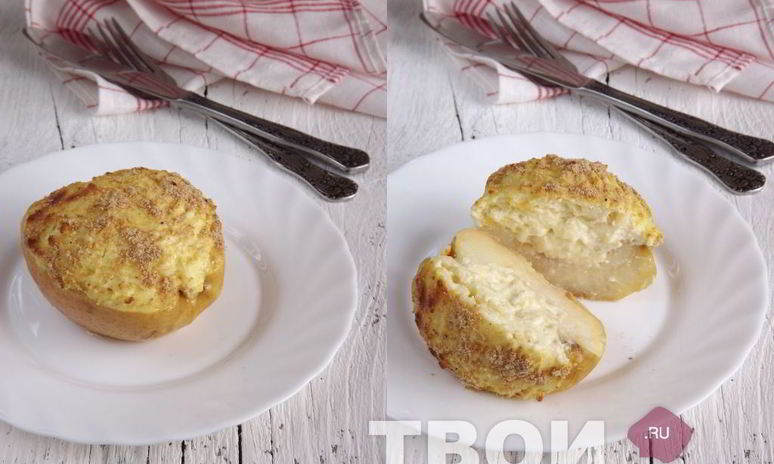 Рецепт яблока, фаршированного творогом