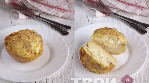 яблоко, фаршированное творогом