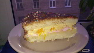 Зефирно-апельсиновый торт