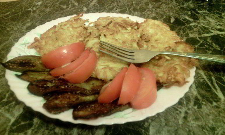 Рецепт картофельных драников с баклажанами