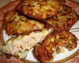 Колдуны из кабачка с куриным филе