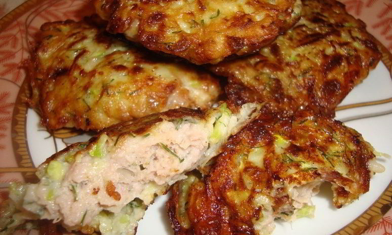 Рецепт колдунов из кабачка с куриным филе