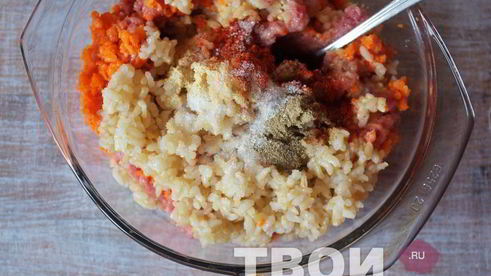 фрикадельки с рисом