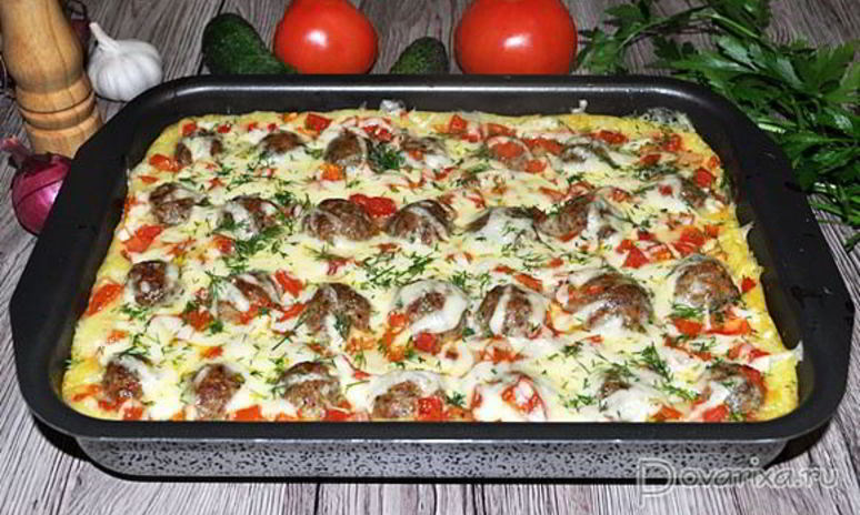 Рецепт фрикаделек, запеченных с картофельным пюре