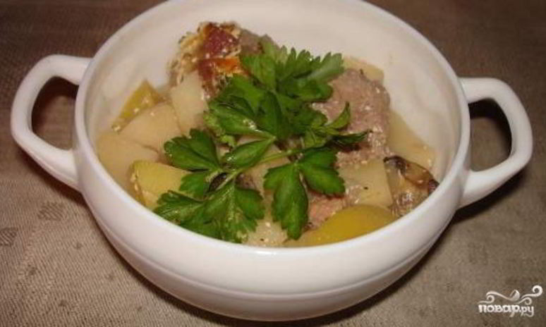 Рецепт картофеля с фрикадельками