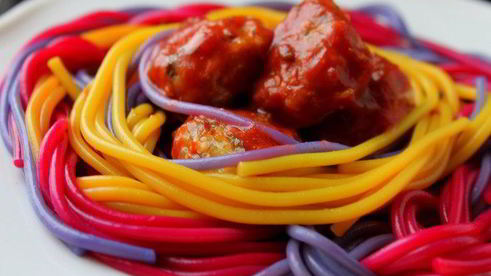 праздничные спагетти с фрикадельками