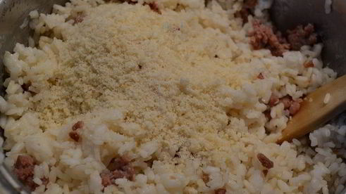 рисовая корона с тыквой и фрикадельками