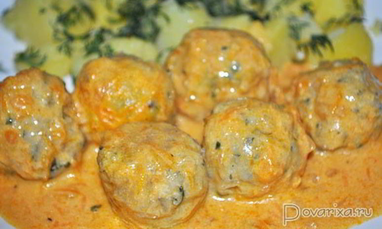 Рецепт рыбных фрикаделек в сливочно-томатном соусе