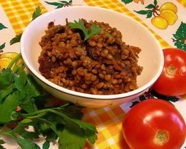 Чечевица с лесными грибами