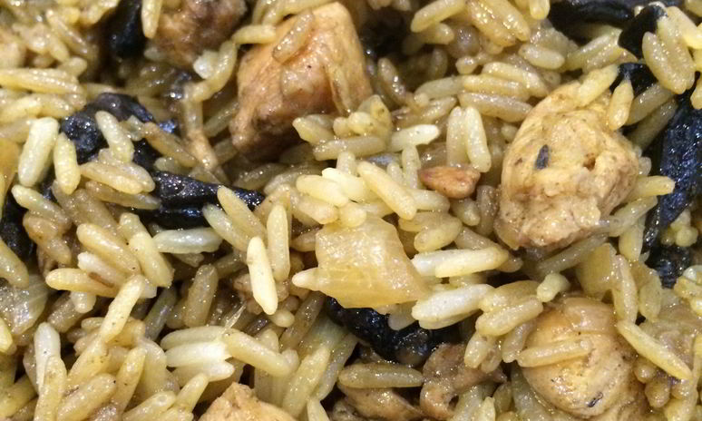Рецепт грибного риса с курицей